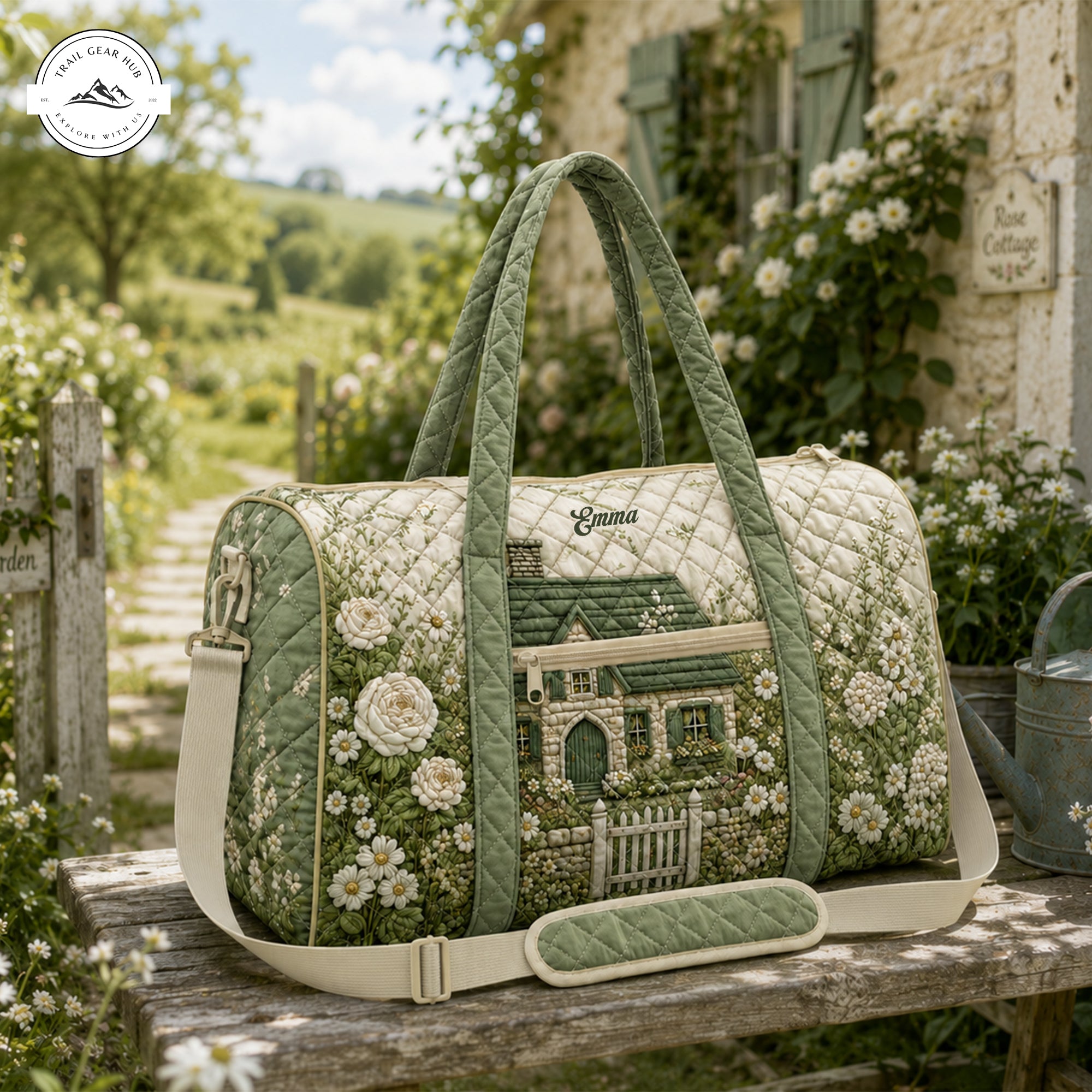 Cottagecore Aesthetic Personalized Quilted Travel Bag TP01