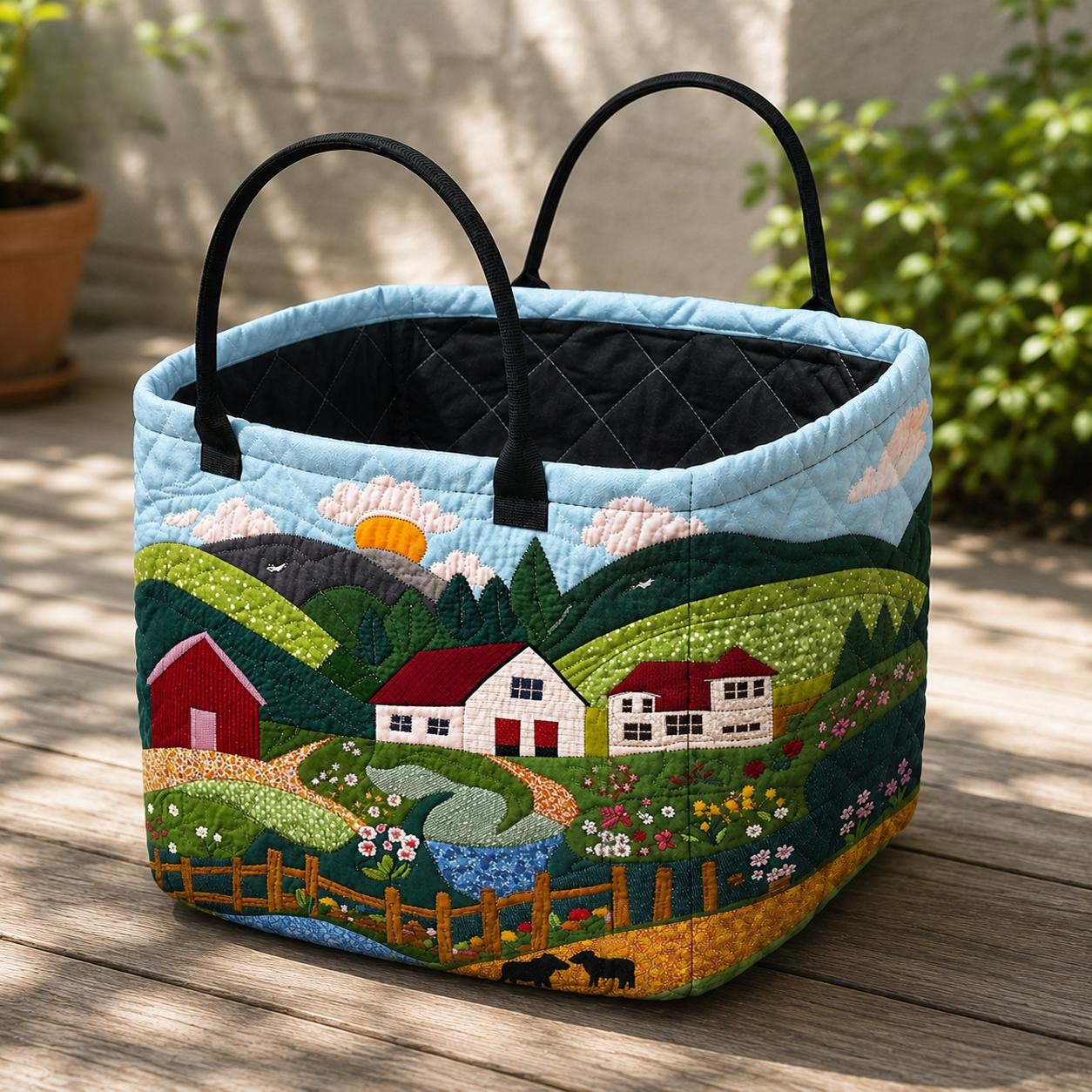 Meadow Quilted Storage Basket