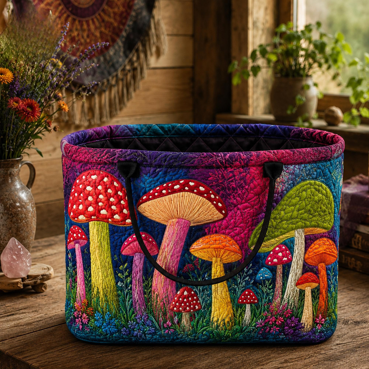 Forest Quilted Storage Basket
