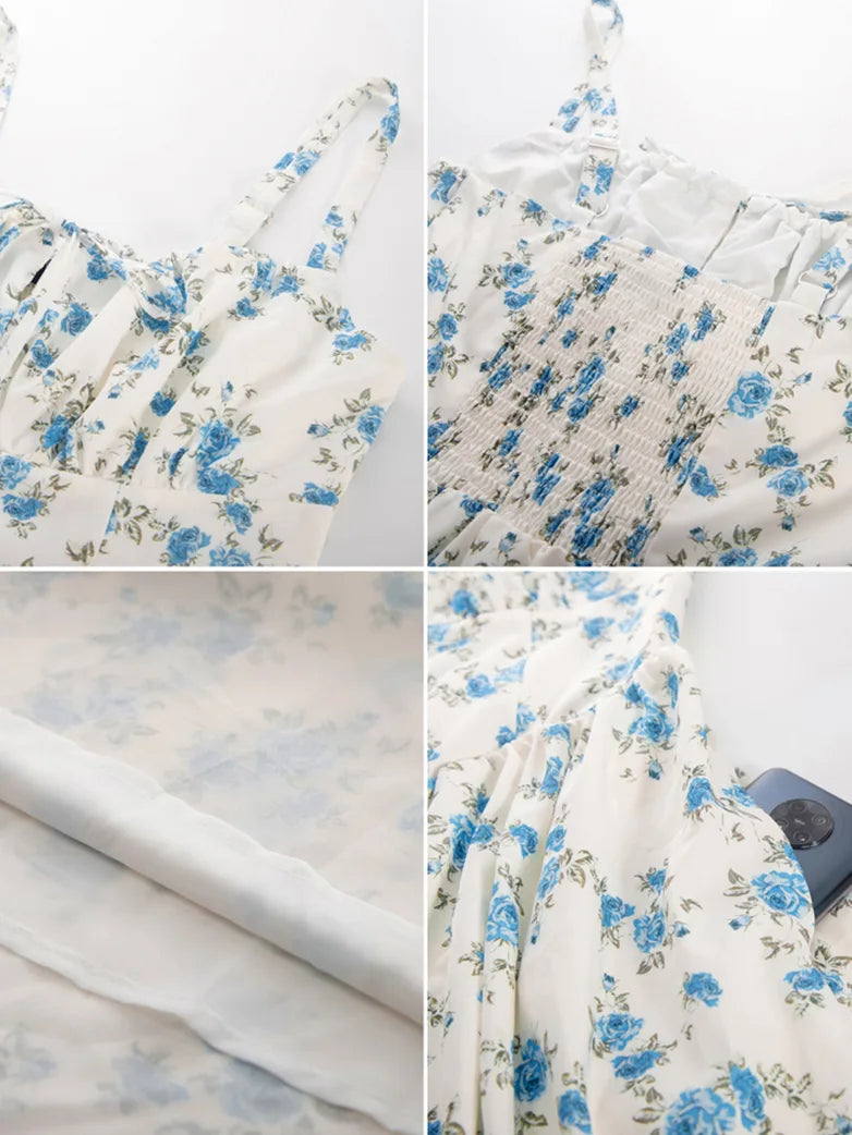 Amelia | Floral Square Neck Midi Dress