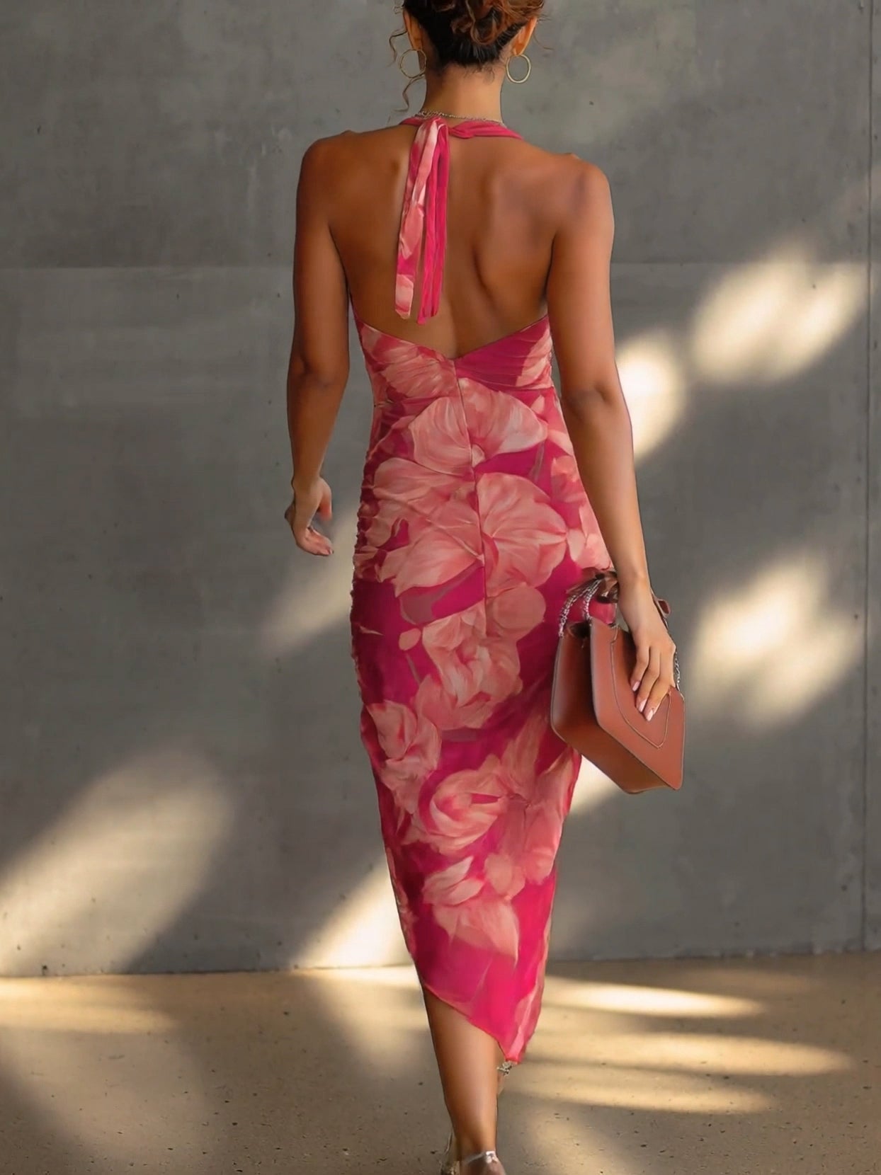 Fuchsia Floral Bodycon Dress
