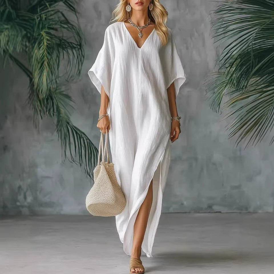 Cora | Slit Maxi Dress Airy Comfort Flattering Fit Summer Versatility