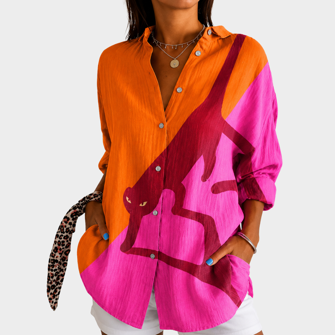 Penelope | Sunset Safari Statement Blouse