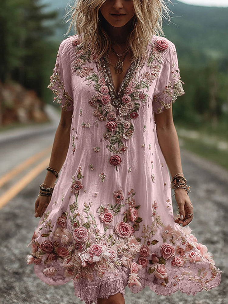 Vesper | Embroidered Floral Dress