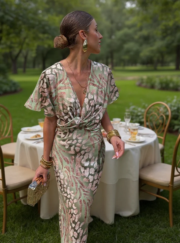 Higinia | Copper Print Midi Dress