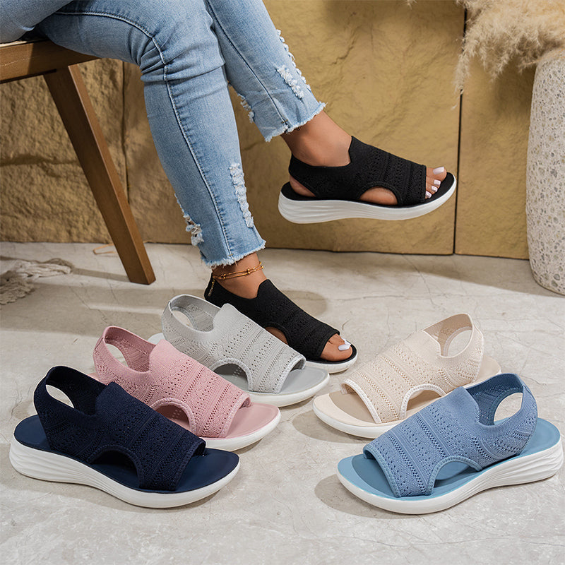 Zina - Breathable Knit Platform Sandals