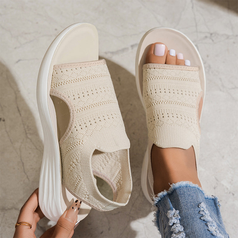 Zina - Breathable Knit Platform Sandals