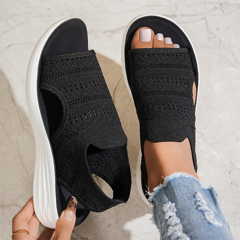 Zina - Breathable Knit Platform Sandals