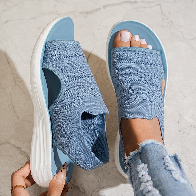 Zina - Breathable Knit Platform Sandals