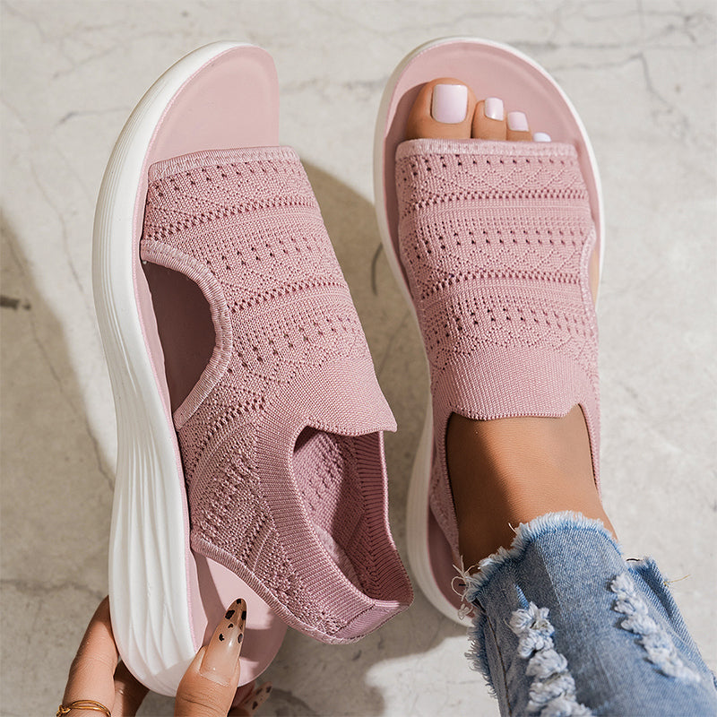 Zina - Breathable Knit Platform Sandals