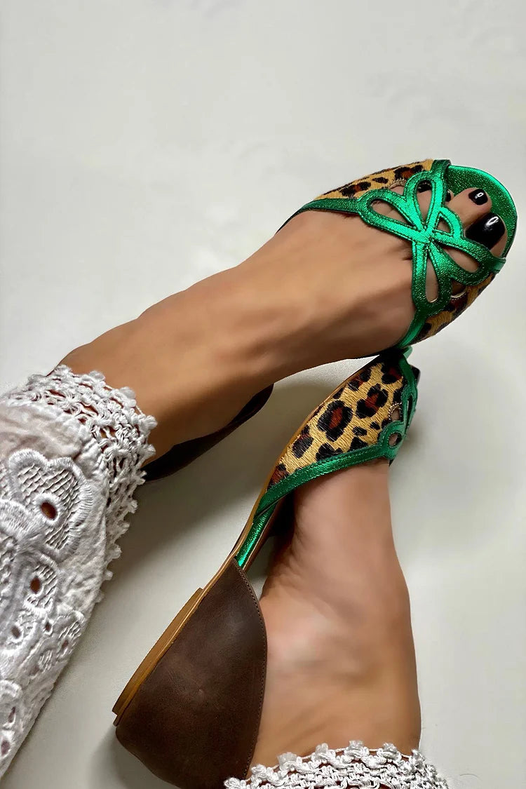 Nia | Leopard Cut-Out Sandals