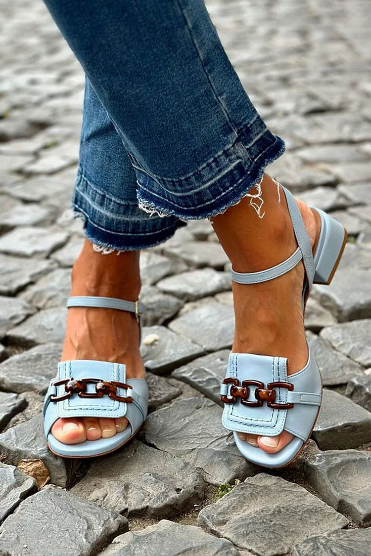 Zena | Chain Detail Low Heels