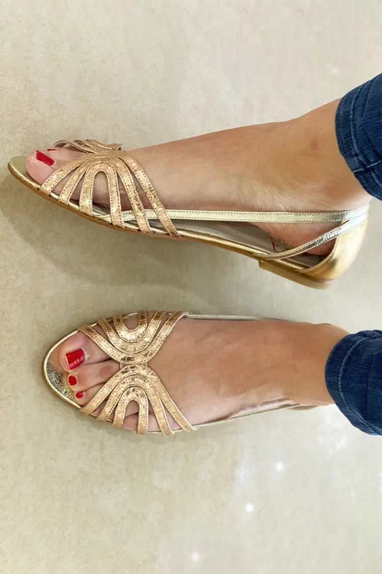 Thea | Peep-Toe Cut-Out Sandals