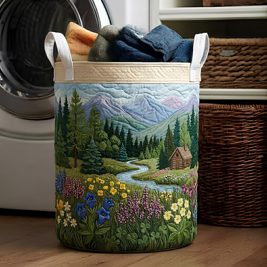 Spring Breeze Quilted Laundry Basket