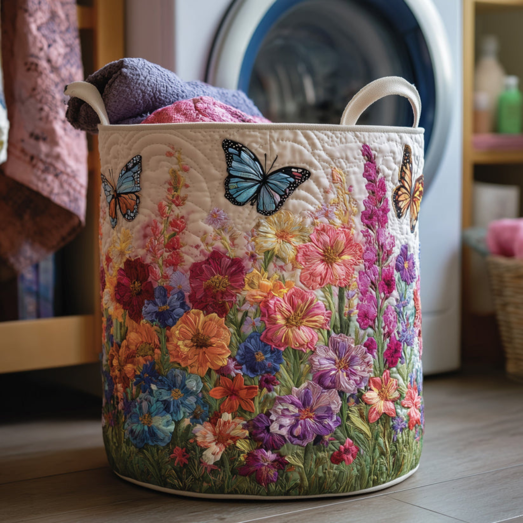 Butterfly Heaven Quilted Laundry Basket