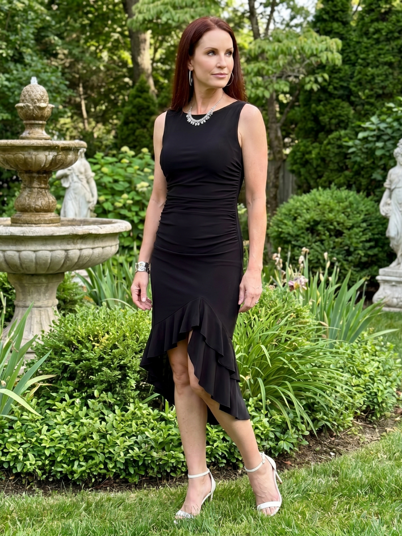 Greer | Robe Midi Moulante Sans Manches Texturée Frôncée