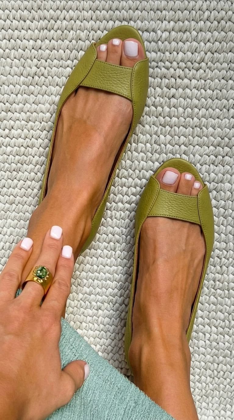 Olivia | Open-Toe Flats