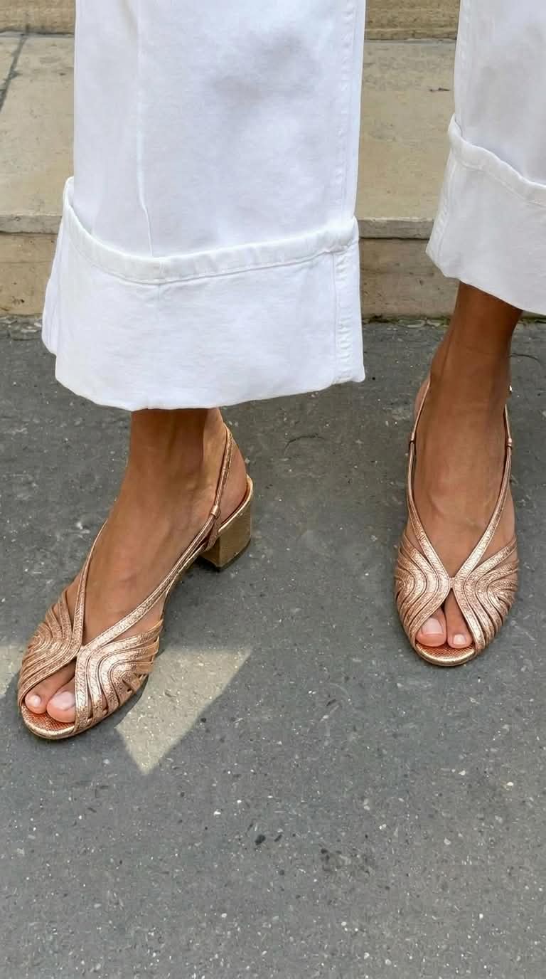Anie | Woven Slingback Block Heels