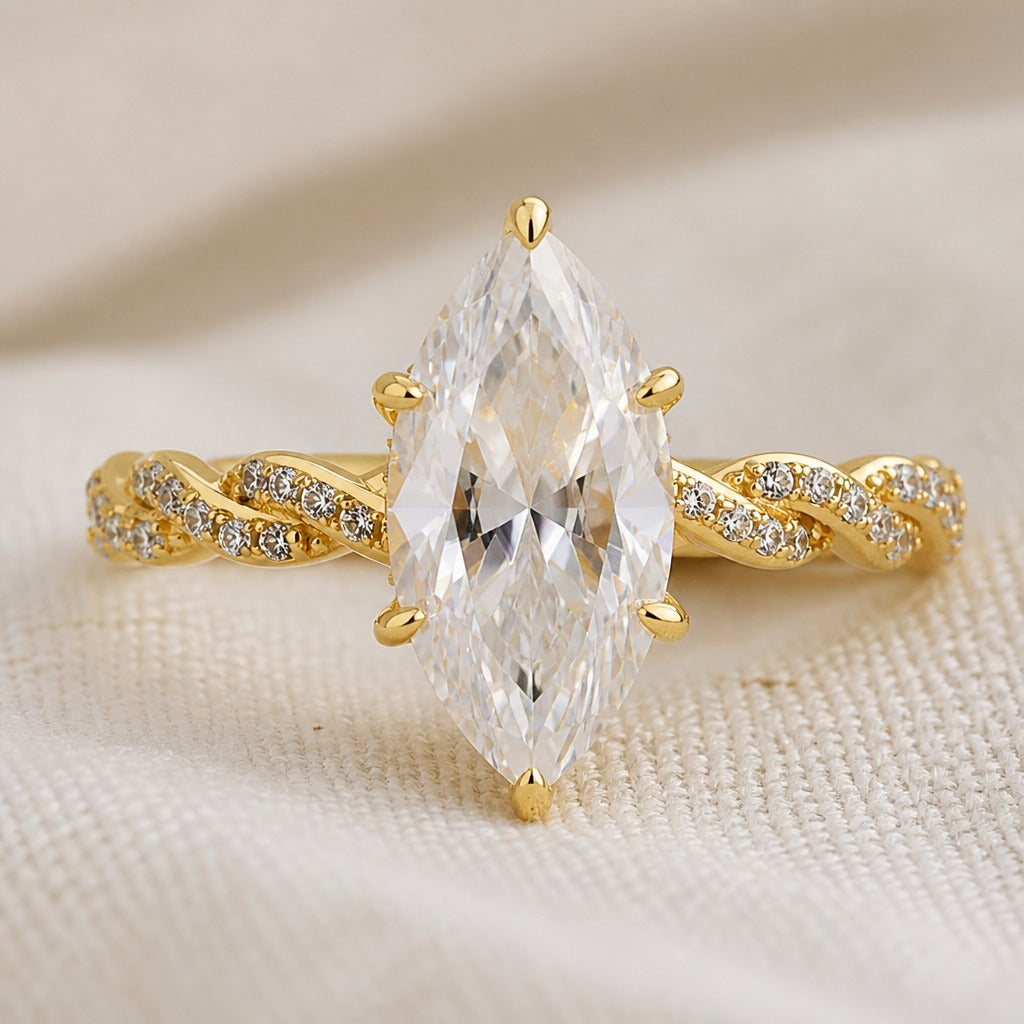 Marquise Crystal Gold Ring