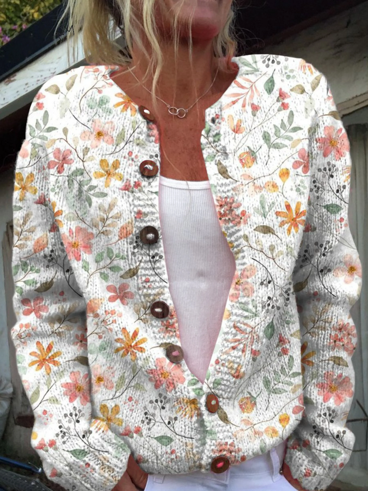 Greta | Vintage Floral Knit Cardigan
