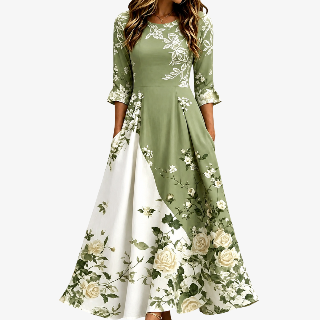 Sage Garden Rose Dress