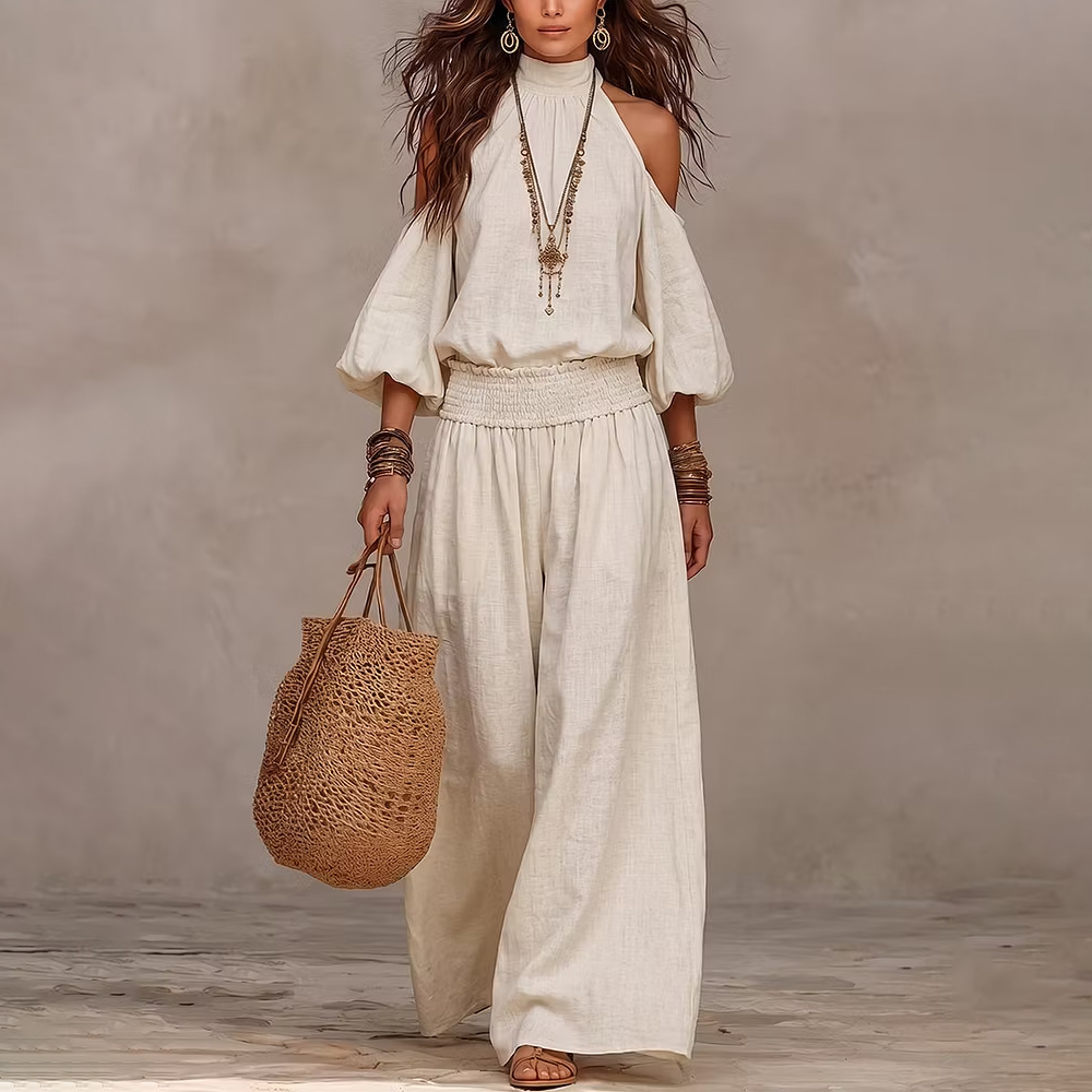 Boho Wide Leg Pants Set