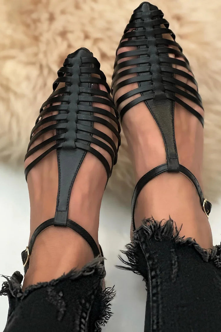Rosy | Cut-Out T-Strap Sandals