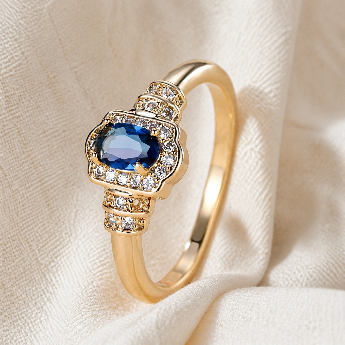 Heirloom Sapphire Halo Ring