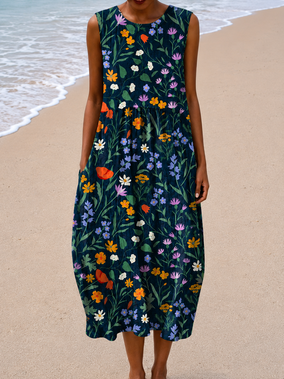 Zoe - Sleeveless Midi Dress with Relaxed Fit for Women