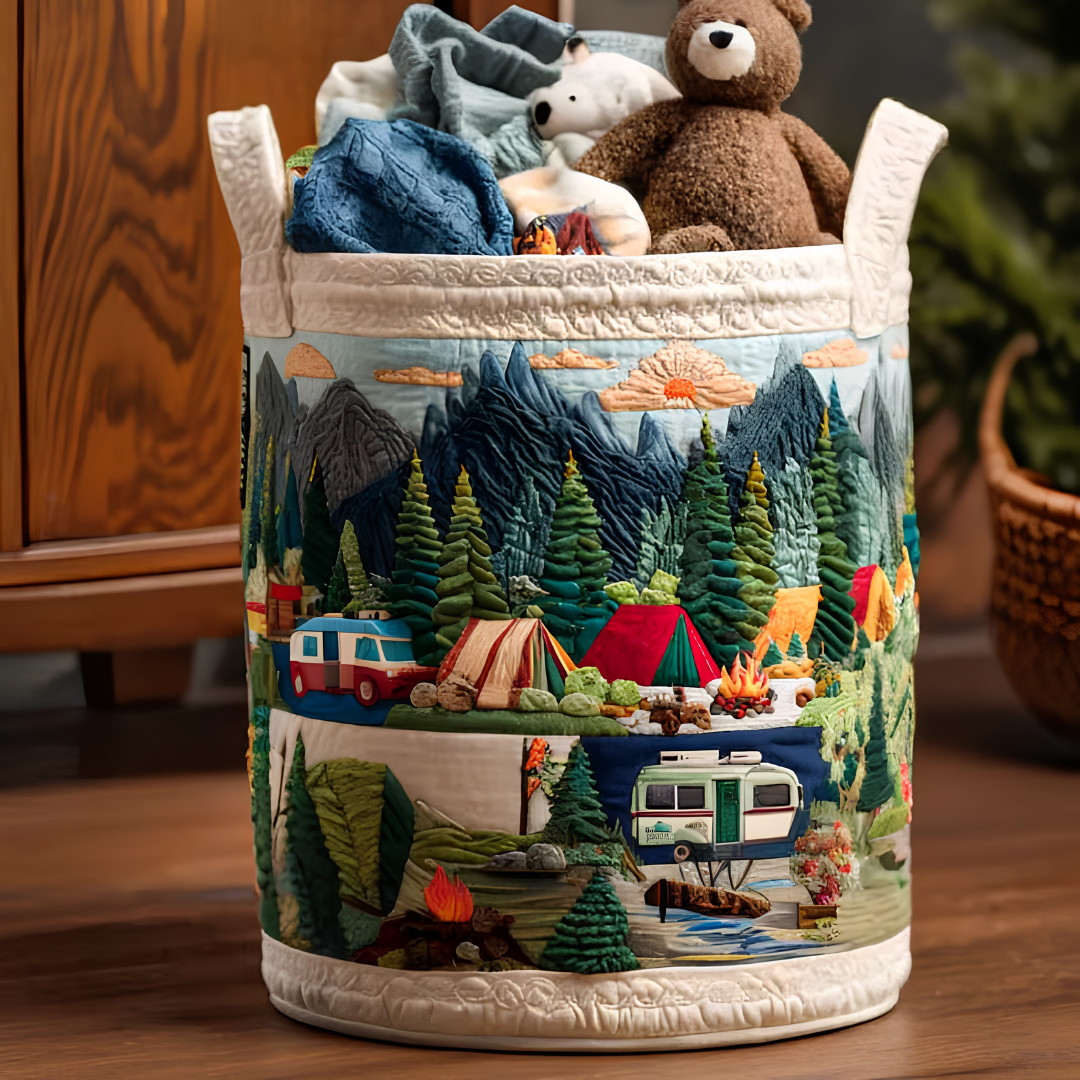 Nature Escape Quilted Laundry Basket