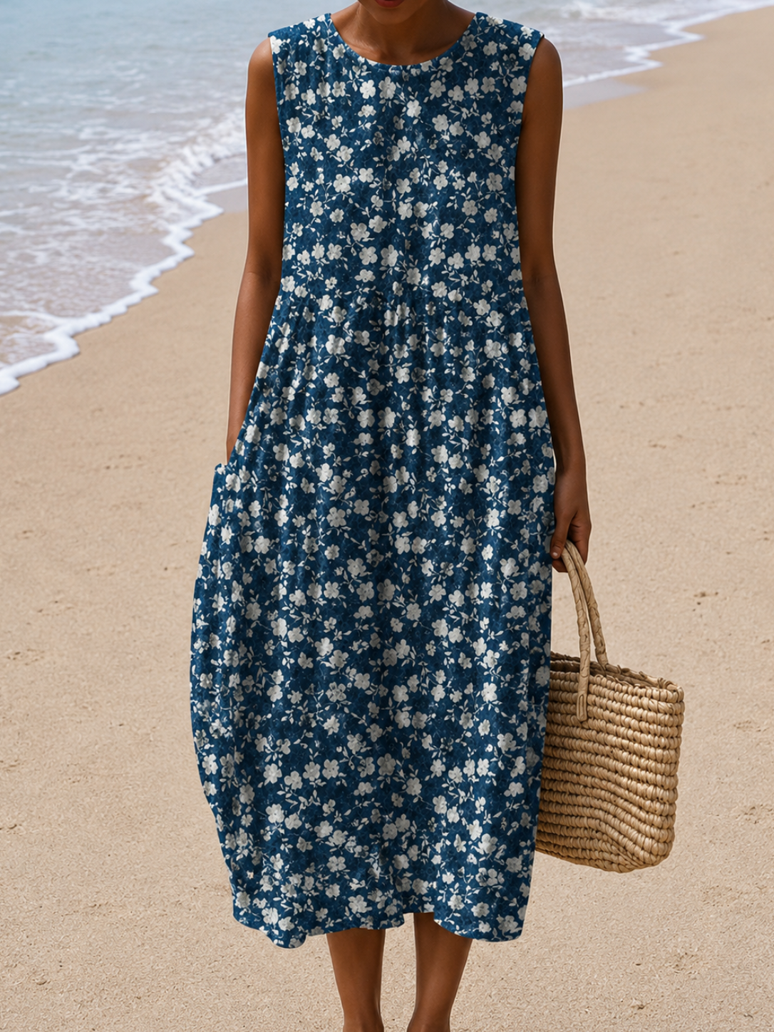Leah - Sleeveless Midi Dress with Relaxed Cut for Women