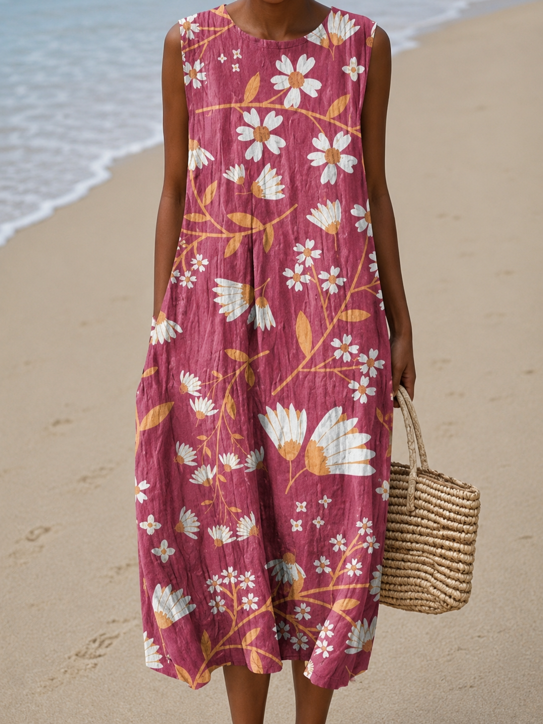 Charlotte - Casual sleeveless printed midi dress for women