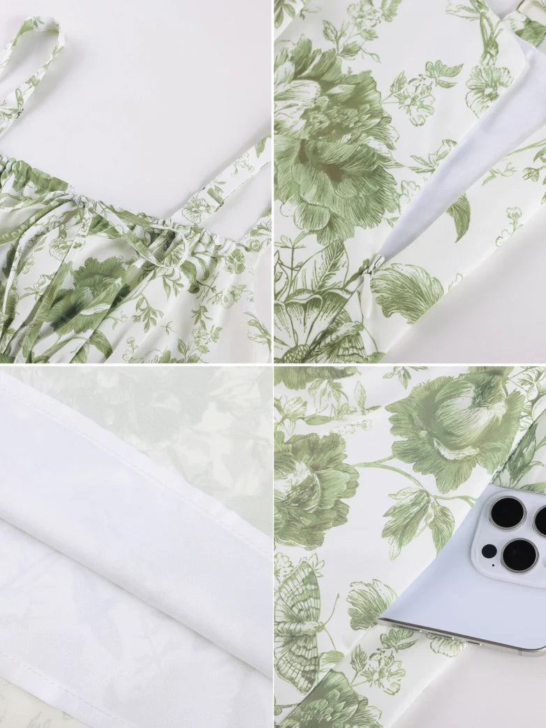 Amelia | Floral Square Neck Midi Dress