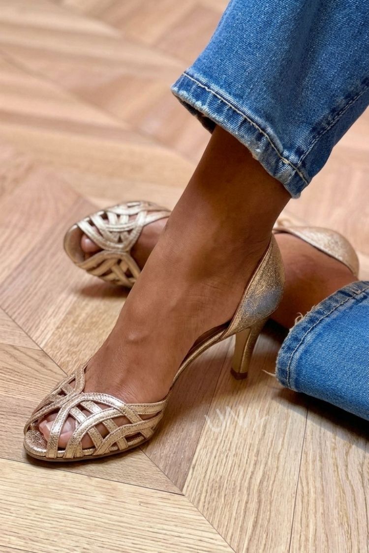 Tessa | Peep-Toe Mid Heels