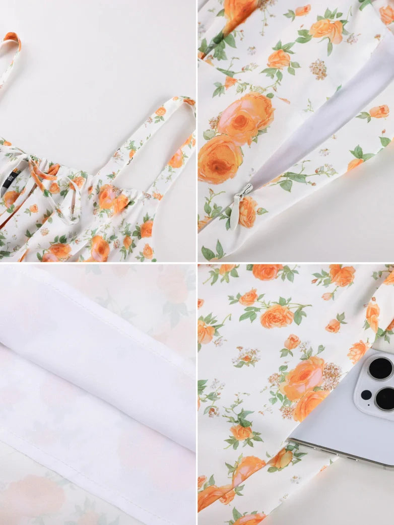 Amelia | Floral Square Neck Midi Dress