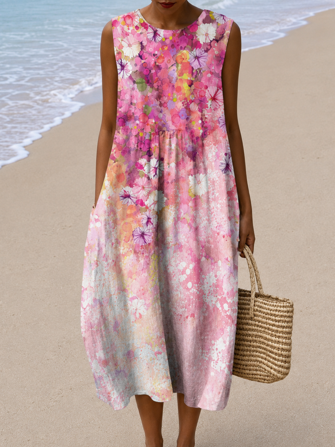 Alice - Sleeveless Midi Dress with Relaxed Fit for Women