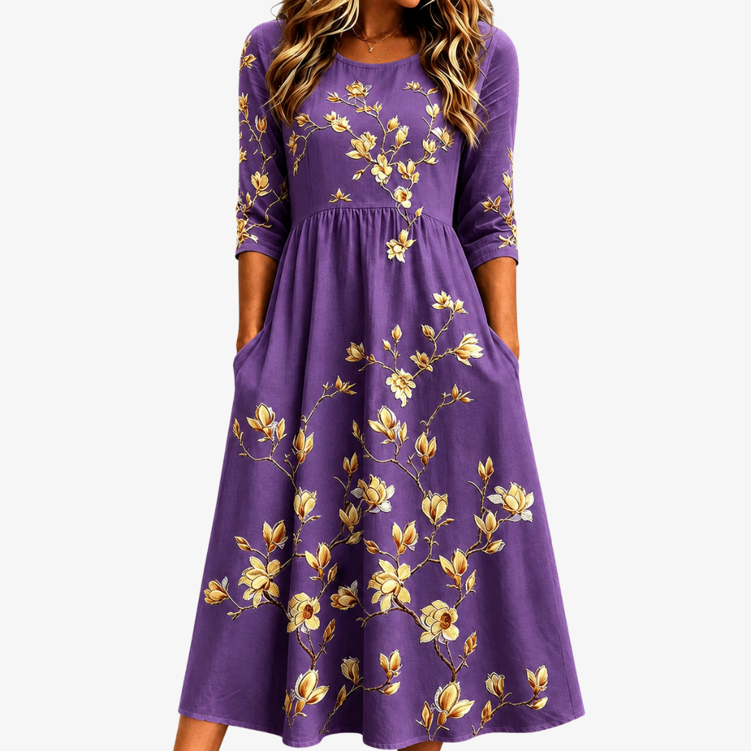 Golden Magnolia Charm Dress