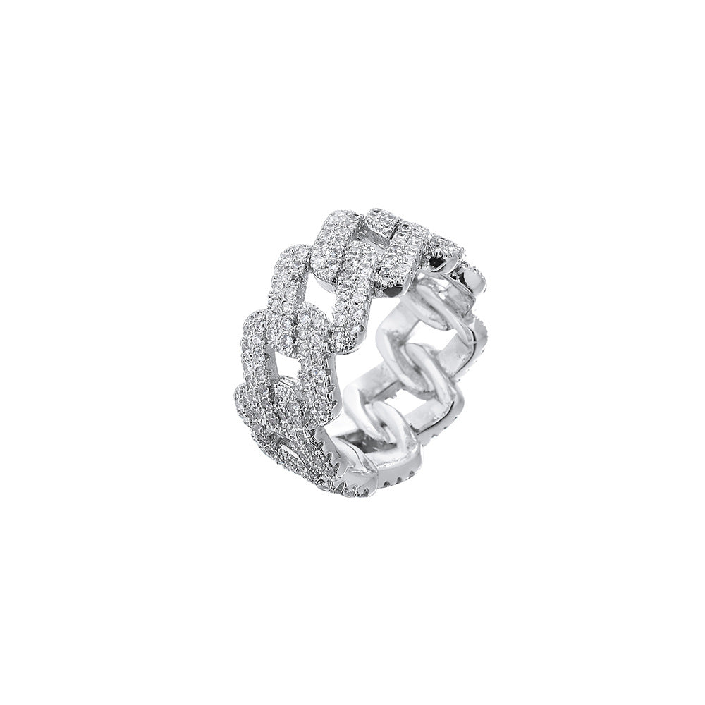 Gold Silver Zirconia Ring