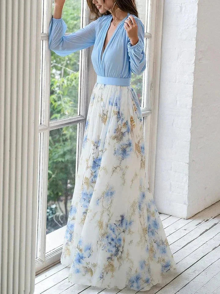 Elanthea | Robe longue florale à corsage transparent