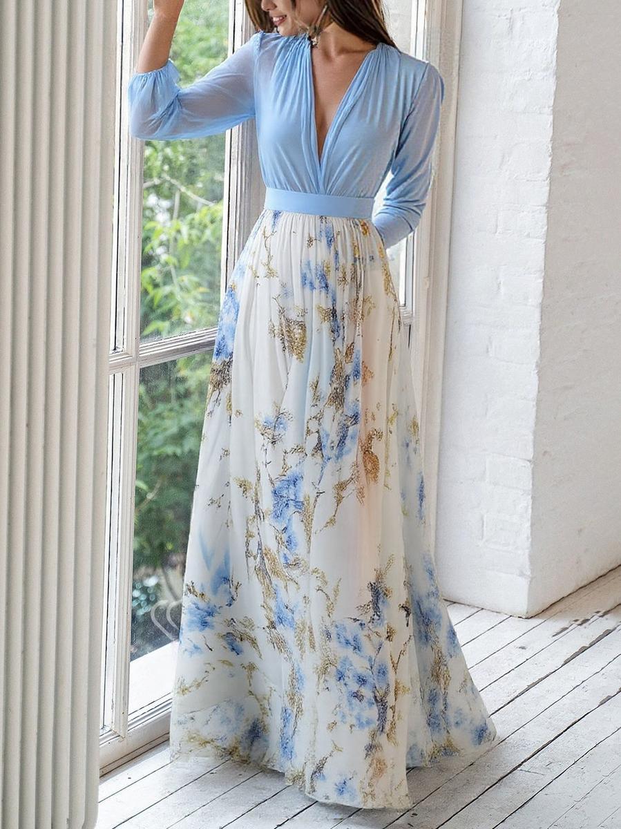 Elanthea | Robe longue florale à corsage transparent