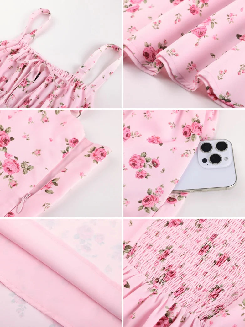 Amelia | Floral Square Neck Midi Dress