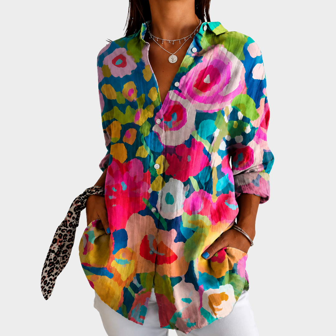 Olivia | Painted Garden Glow Blouse