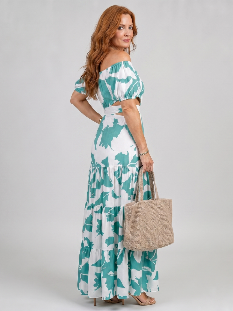 Arden | Off-Shoulder Cutout Waist Maxi Dress