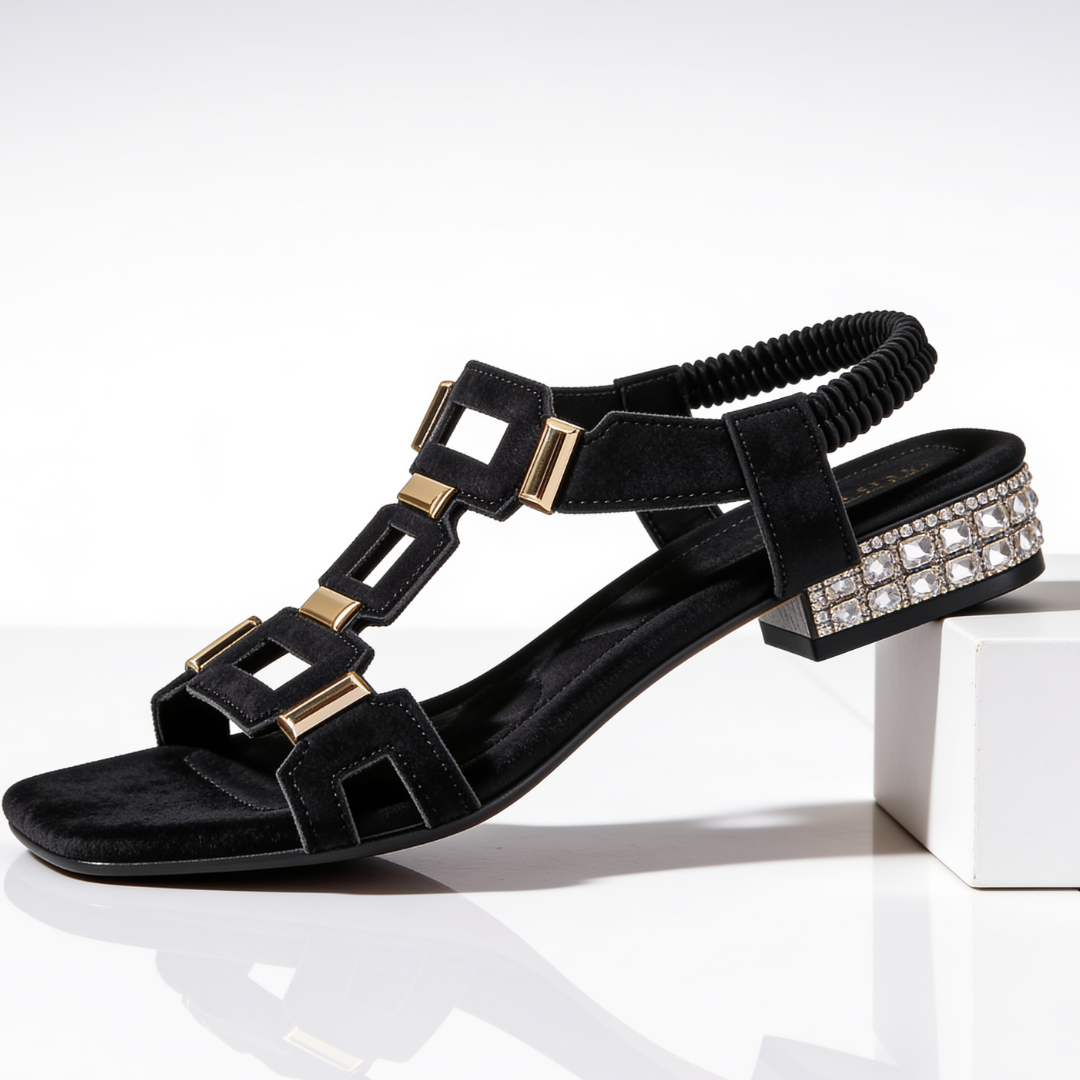 Florence Crystal Heel Sandals