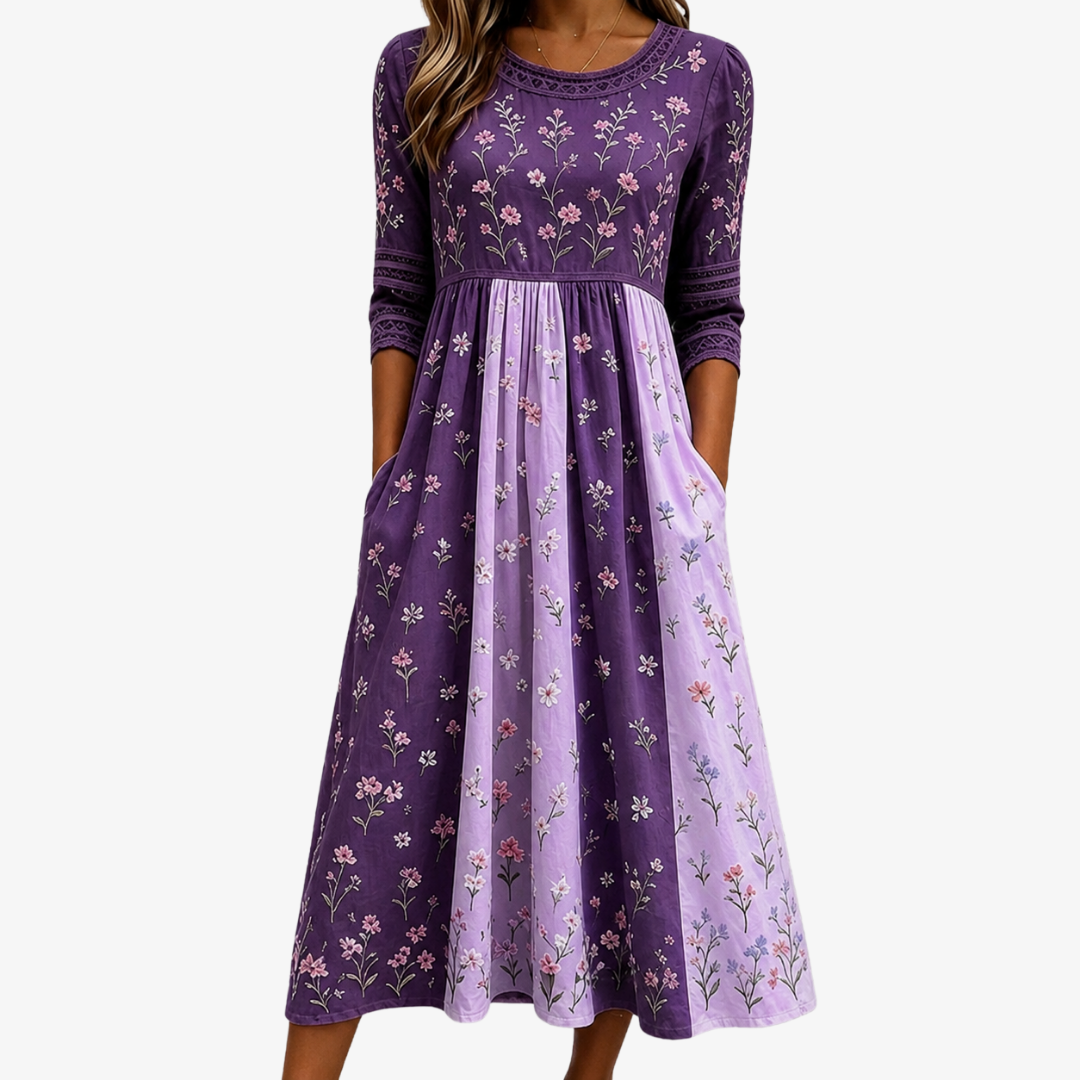Lavender Wildflower Panel Dress