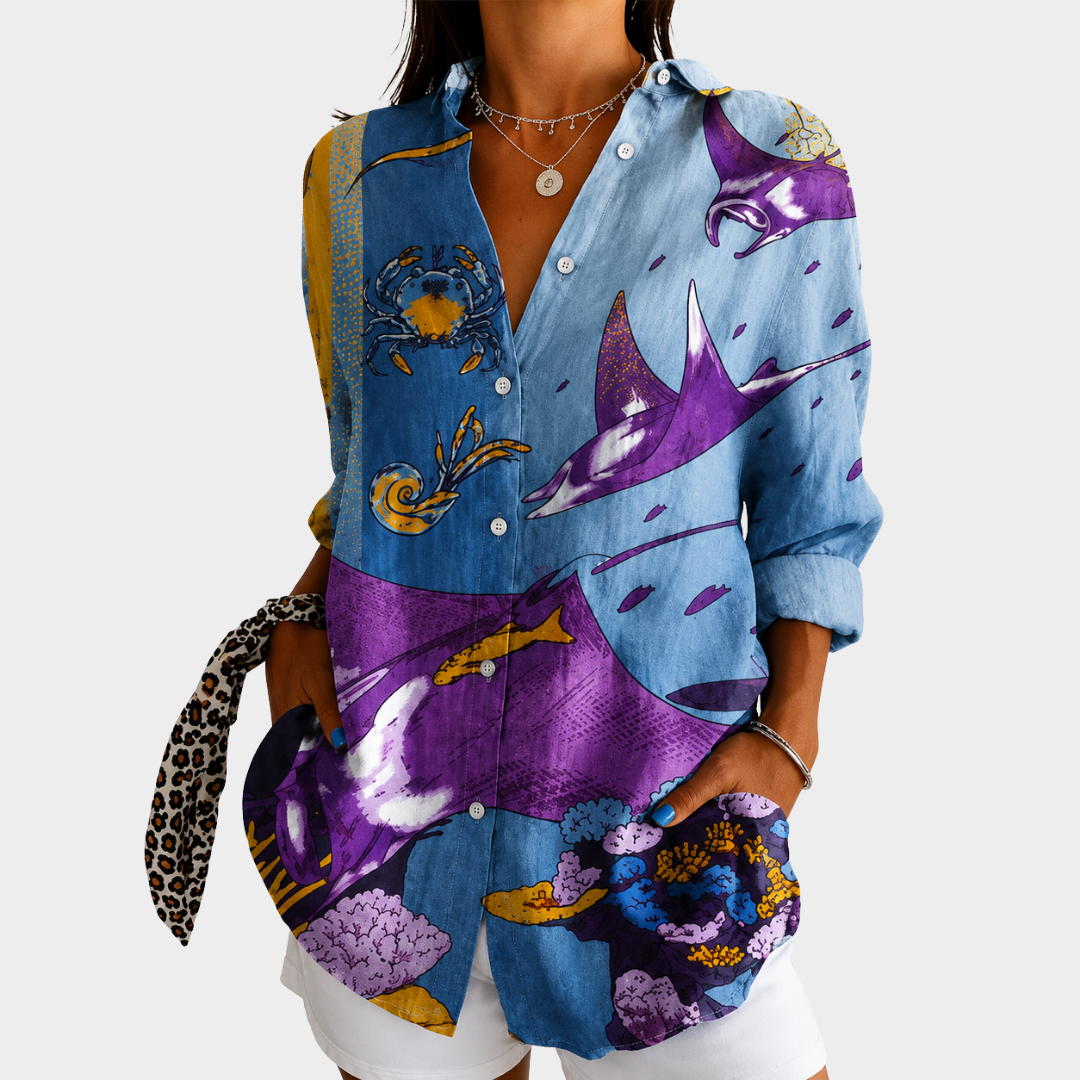 Sophia | Ocean Dreams Art Blouse