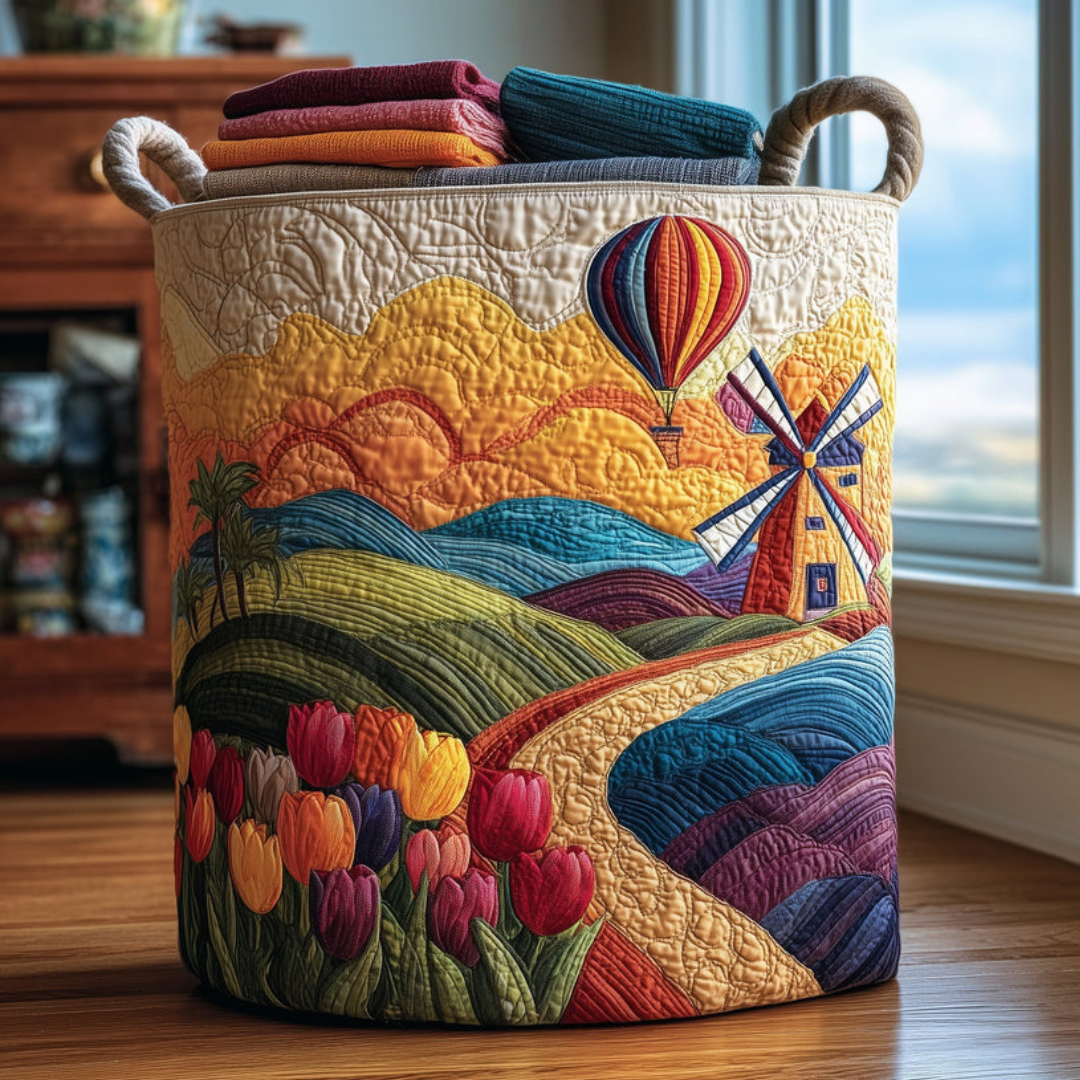 Farm Heaven Quilted Laundry Basket