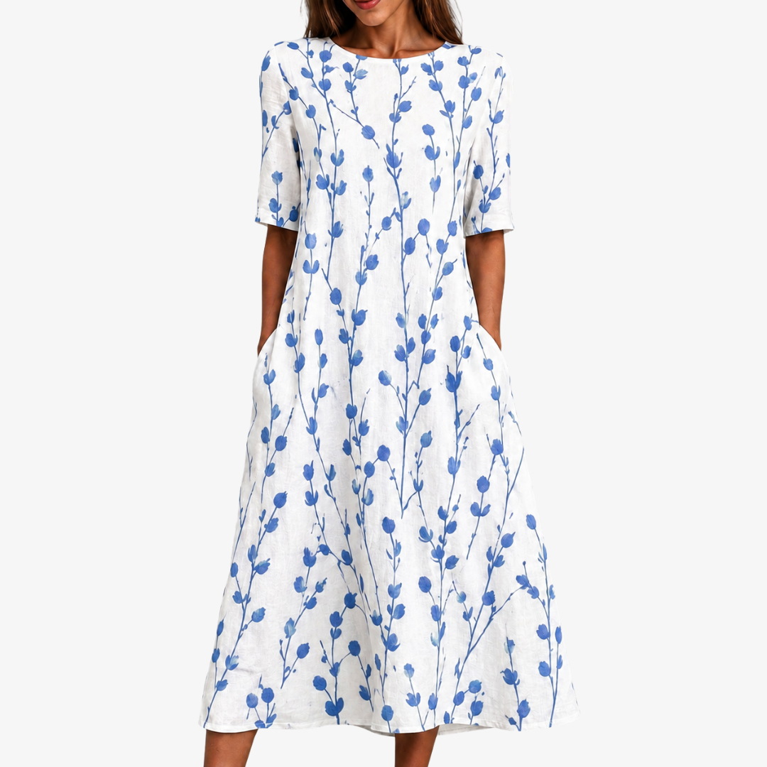 Blue Breeze Pocket Midi Dress