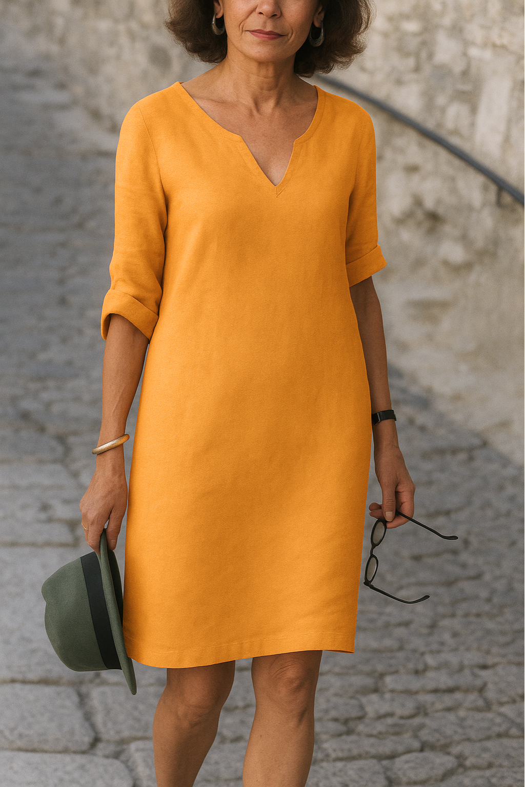Adriana | Elegant V-Neck Flowing Dress