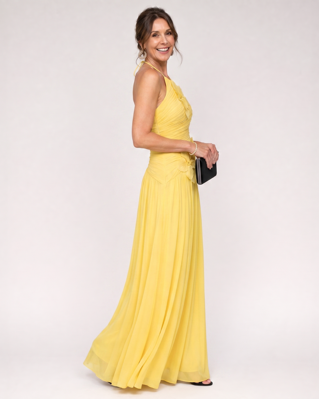Selene | Pleated Halter Neck Maxi Dress